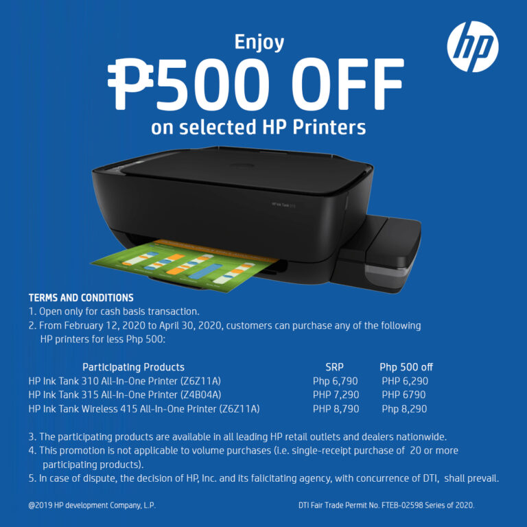 Enjoy P500 savings when you buy HP Ink Tank printers