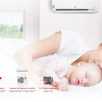 2 LG air conditioners operate at low sound levels