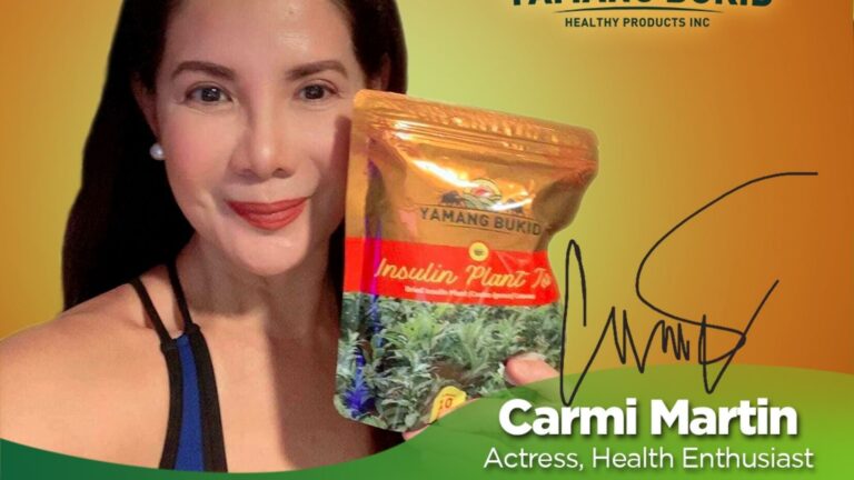Carmi Martin advocates healthy living   with Yamang Bukid’s Insulin Plant Tea