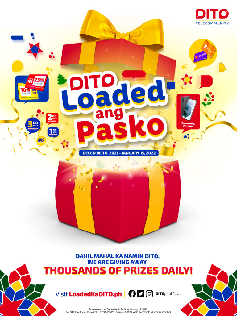 DITO Loaded Ang Pasko: Get a chance to win thousands of prizes daily with DITO’s Holiday promo   