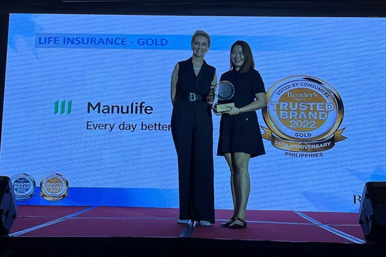 Manulife awarded Trusted Brand in the Philippines by Reader’s Digest for the fourth time   