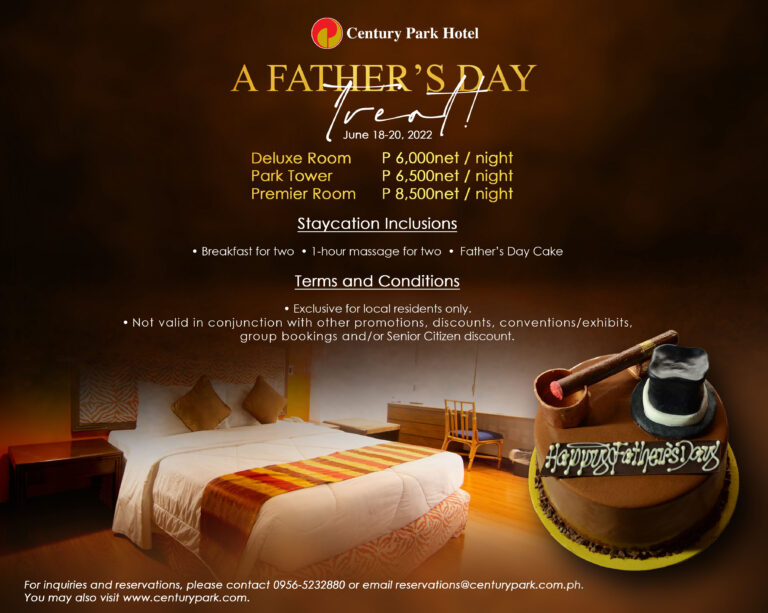 Century Park Hotel Offers Exciting Father’s Day Deals