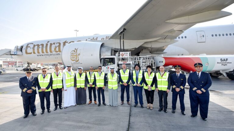 Emirates operates milestone demonstration flight powered with 100% Sustainable Aviation Fuel