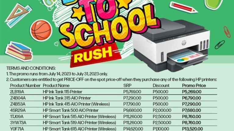 The HP Printer Back to School Rush: Get HP’s biggest discount plus GCash Reward when you buy an HP Smart Tank Printer   