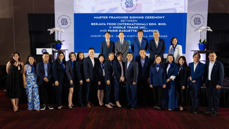 MALAYSIA’S BERJAYA FOOD BERHAD AND PHILLIPPINE’S MIDDLE TRADE INC. INKS MASTER FRANCHISE AGREEMENT WITH PARIS BAGUETTE SINGAPORE TO OPEN RETAIL LOCATIONS IN THE PHILIPPINES