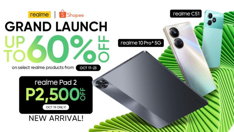 Save a total of PHP 2,500 on the realme Pad 2 only on October 19 and catch other  amazing offers on select realme products until October 23