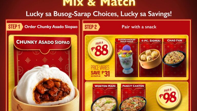 Looking for a busog-sarap merienda? You’re in luck with Chowking’s Lucky Siopao Mix & Match!
