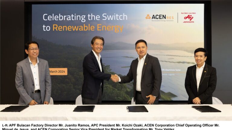 Ajinomoto Philippines Corporation’s Bulacan Factory  running on 100% Renewable Energy