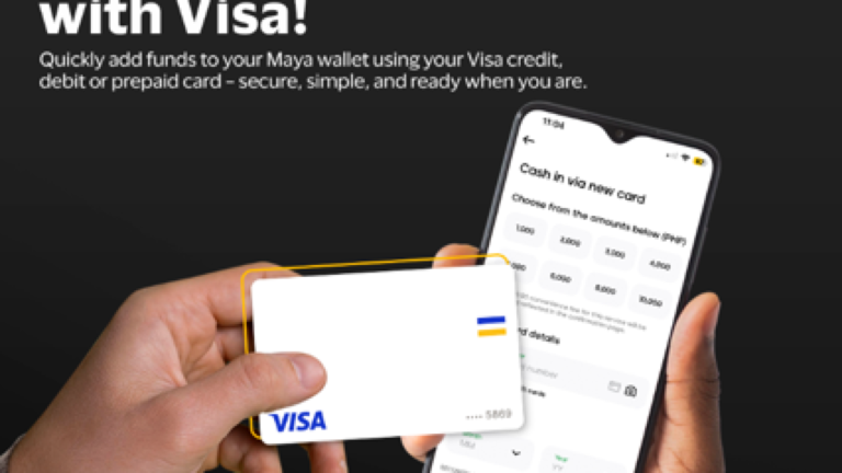 Cash-in to Maya wallets for free* using Visa cards