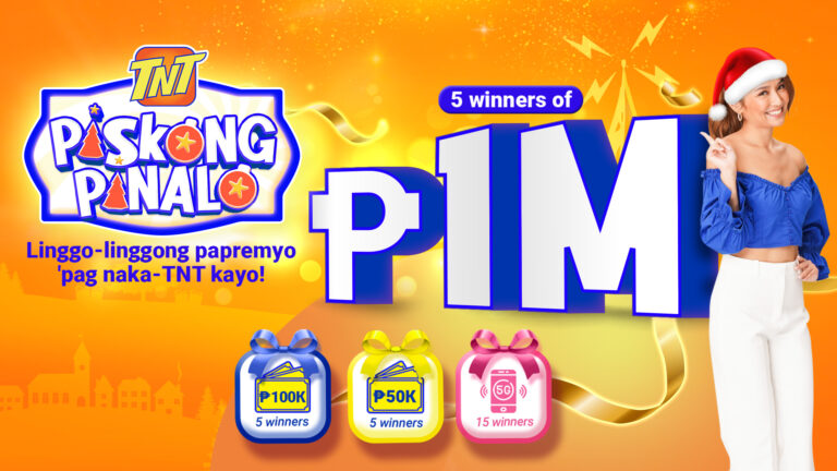 P1M cash and 5G Smartphones up for grabs with TNT Paskong Panalo