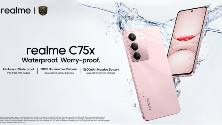 realme releases a new waterproof phone, realme C75x, for as low as P6,067 
